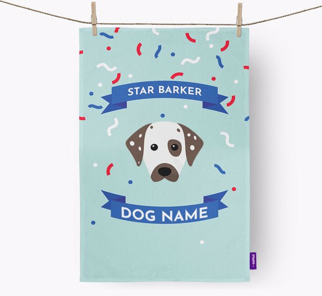 Personalised 'Star Barker' Tea Towel with {breedFullName} Icon